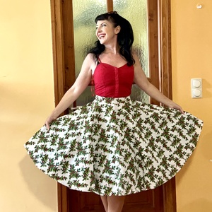 Pinup Rockabilly szoknya LIMITÁLT Vintage retro karácsonyi mintás  - ruha & divat - női ruha - szoknya - Meska.hu