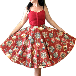 Pinup Rockabilly szoknya Vintage retro karácsonyi mintás , Ruha & Divat, Női ruha, Szoknya, Varrás, MESKA
