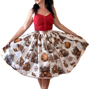 Pinup Rockabilly szoknya Vintage retro karácsonyi mintás , Ruha & Divat, Női ruha, Szoknya, Varrás, MESKA