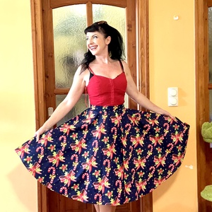 Pinup Rockabilly szoknya LIMITÁLT karácsonyi mintás  - ruha & divat - női ruha - szoknya - Meska.hu