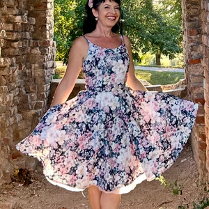 Pinup Rockabilly ruha Sakura cseresznye virág mintás - ruha & divat - női ruha - ruha - Meska.hu