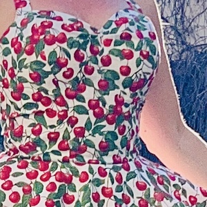 Pinup Rockabilly ruha cseresznye mintás, virágos - ruha & divat - női ruha - ruha - Meska.hu