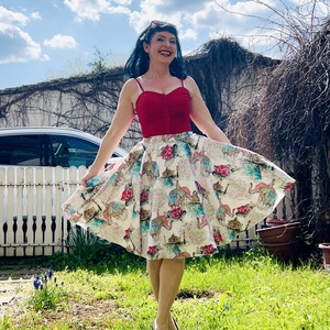 Pinup retro Rockabilly indiai elefánt lótusz Taj Mahal mintás szoknya, Ruha & Divat, Női ruha, Szoknya, Varrás, MESKA