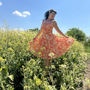 Pinup Rockabilly ruha viragos ruha - Meska.hu