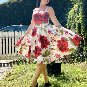 Folk Rockabilly ruha, rózsa mintás LIMITÁLT  - Meska.hu