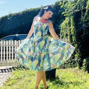 Folk Rockabilly ruha, papagáj és dzsungel mintás LIMITÁLT  - ruha & divat - női ruha - ruha - Meska.hu Folk Rockabilly ruha, papagáj és dzsungel mintás LIMITÁLT  - ruha & divat - női ruha - ruha - Meska.hu