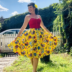 Folk Rockabilly szoknya kakasos népiestulipános mintás - Meska.hu