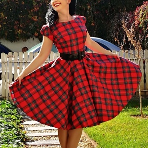 Pinup Rockabilly ruha kék alapon fehér pöttyös  - ruha & divat - női ruha - ruha - Meska.hu