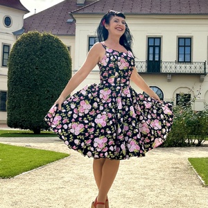 Folk Rockabilly ruha, rózsa mintás LIMITÁLT  - Meska.hu