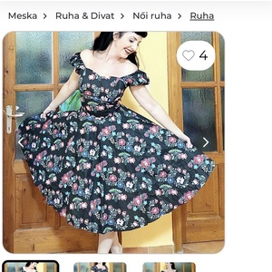 Pinup Rockabilly ruha RENDELESRE  feketE kockás puffos ujjú   - Meska.hu