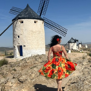 Pinup Rockabilly ruha, LIMITÁLT bársony pipacs mintás  - ruha & divat - női ruha - ruha - Meska.hu