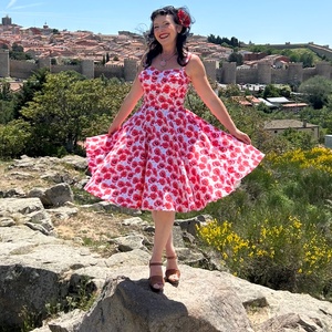 Pinup Rockabilly ruha, LIMITÁLT pipacs mintás  - ruha & divat - női ruha - ruha - Meska.hu