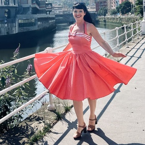 Pinup Rockabilly ruha Lazac színű LIMTÁLT - Meska.hu