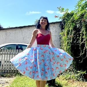 Pinup Rockabilly szoknya Flamingós - Meska.hu