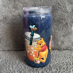 Csillámos szívószálas pohár - otthon & életmód - konyhafelszerelés, tálalás - tálalás - pohár - Meska.hu