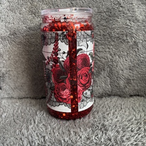 Csillámos szívószálas pohár - otthon & életmód - konyhafelszerelés, tálalás - tálalás - pohár - Meska.hu