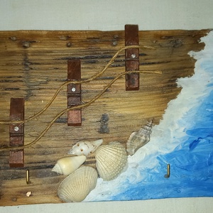 Fali kulcstartó Világítótornyos, Otthon & Életmód, Dekoráció, Fali és függő dekoráció, Fali kulcstartó, Famegmunkálás, Festett tárgyak, MESKA