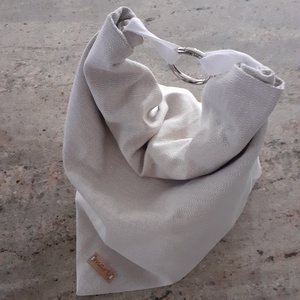 Frissen tartó kenyeres zsák,- és kosár, fehér - bézs, fehér - drapp csíkos béléssel - táska & tok - bevásárlás & shopper táska - kenyeres zsák - Meska.hu