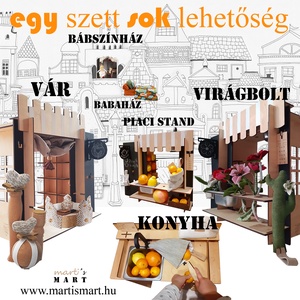 Többfunkciós szerepjáték alapszett, + ajándék babaház készlet a dobozban, Játék & Sport, Szerepjáték, Famegmunkálás, Varrás, MESKA