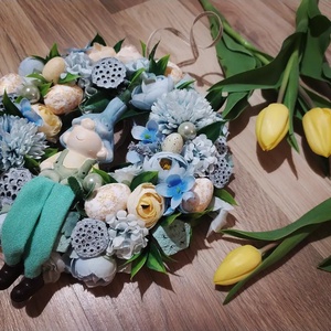 Tavaszi kopogtató - otthon & életmód - dekoráció - ajtó- és ablak dekoráció - ajtódísz & kopogtató - Meska.hu