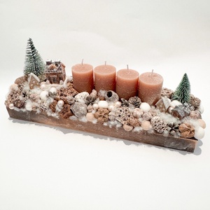 Kisfalus adventi tál, Karácsony, Adventi díszek, Adventi asztaldísz, Mindenmás, MESKA
