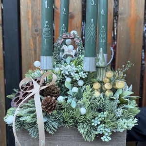 Szálas gyertyás adventi dísz - Meska.hu