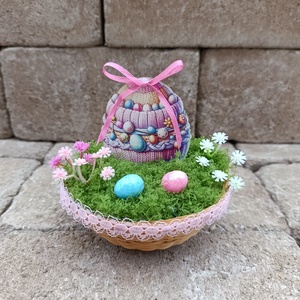 Húsvéti asztaldisz 15x14cm, Ünnepi díszek, dekorációk, Húsvéti díszek és dekorációk, Húsvéti asztaldíszek, Mindenmás, MESKA