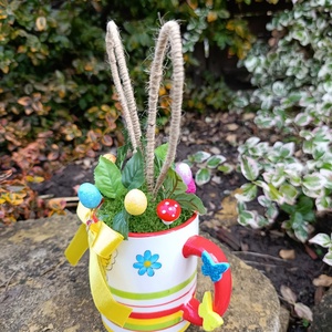 vidám nyuszis asztalidísz - ünnepi díszek, dekorációk - húsvéti díszek és dekorációk - húsvéti asztaldíszek - Meska.hu