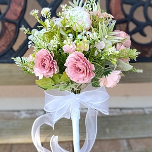 menyasszonyi csokor fehér organzaszalaggal, Esküvő, Menyasszonyi- és dobócsokor, , MESKA