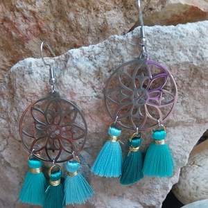 tengeri csoda bojtos fülbevaló+lánc szett, Ékszer, Nyaklánc, Bojtos nyaklánc, , MESKA