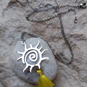 napfény lánc+fülbevaló szett - ékszer - nyaklánc - medálos nyaklánc - Meska.hu