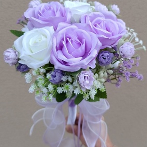 Lila menyasszonyi csokor, Esküvő, Menyasszonyi- és dobócsokor, , MESKA