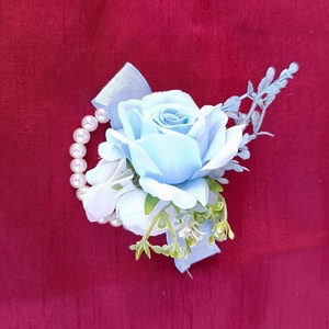 tanu lány/ koszorúslány  kék rózsás csuklódísz, Esküvő, Meghívó & Kártya, Tanú felkérő, , MESKA