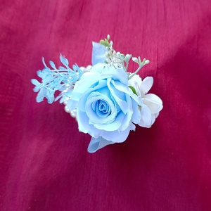 tanu lány/ koszorúslány  kék rózsás csuklódísz - esküvő - meghívó & kártya - tanú felkérő - Meska.hu