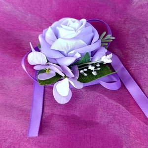 Lány tanú/ Koszorúslány csuklódísz halvány lila színben  - Meska.hu