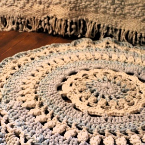 Tenger habjai horgolt mandala szőnyeg  - otthon & életmód - lakástextil - szőnyeg - horgolt szőnyeg - Meska.hu