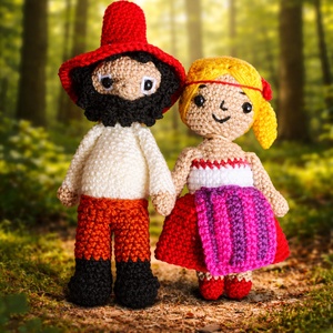 Rumcájsz és Manka - évfordulós ajándék, egyedi horgolt amigurumi - Meska.hu