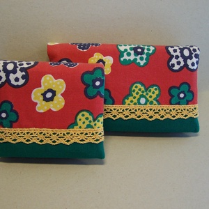 Piros-zöld mini neszesszer (tampontár) és zsebkendőtartó, Táska & Tok, Neszesszer, Patchwork, foltvarrás, Varrás, Meska