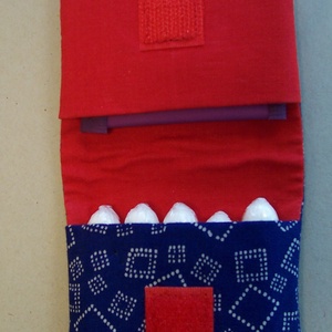 Mini neszesszer (tampontár) népművészeti kékfestőből - táska & tok - neszesszer - Meska.hu