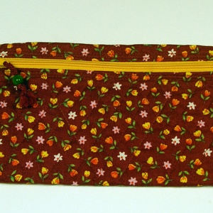 Bordó tolltartó/ceruzatartó vagy neszesszer, Otthon & Életmód, Papír, írószer, Tolltartó & Ceruzatekercs, Patchwork, foltvarrás, Varrás, MESKA
