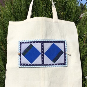Öko bevásárlótáska - kék - táska & tok - bevásárlás & shopper táska - shopper, textiltáska, szatyor - Meska.hu