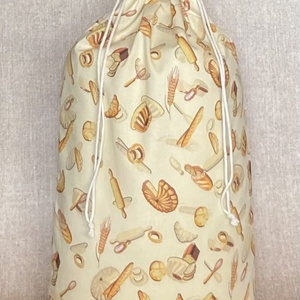 Péksütemény/1 kg-os kenyeres zsák - vajszínű alapon péksütemény mintás - Meska.hu