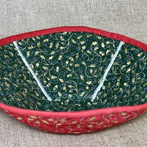 Karácsonyi textiltál - piros-zöld - karácsony - karácsonyi lakásdekoráció - ünnepi asztaldekoráció - Meska.hu