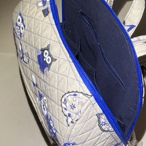 Baglyos vászon hátizsák - táska & tok - hátizsák - hátizsák - Meska.hu