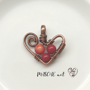 Kézműves szív alakú nyakláncos medál vintage stílusban. No #010824, Ékszer, Nyaklánc, Medál, Ékszerkészítés, MESKA