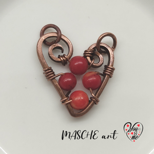 Kézműves szív alakú nyakláncos medál vintage stílusban. No #010624 - Meska.hu