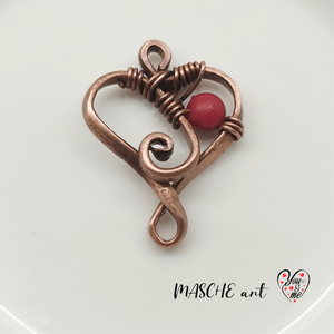 Kézműves szív alakú nyakláncos medál vintage stílusban. No #010524 - Meska.hu