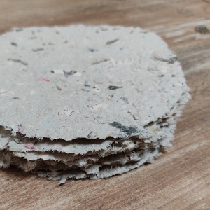  8 db.kézműves merített kör alakú natúr papír; 12 cm - kellékek & szerszámok - papír - dekorációs papír - Meska.hu