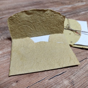 5 db. kör alakú tört natur sárga nyomott mintás merített papír (19 cm, +,-) - kellékek & szerszámok - papír - dekorációs papír - Meska.hu