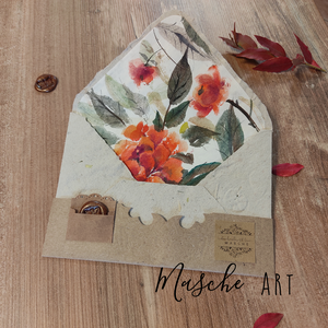 Eredeti kézzel festett rózsás boríték / 17 x 11,5 cm - otthon & életmód - papír, írószer - ajándékozás kellékei - pénzátadó boríték - Meska.hu